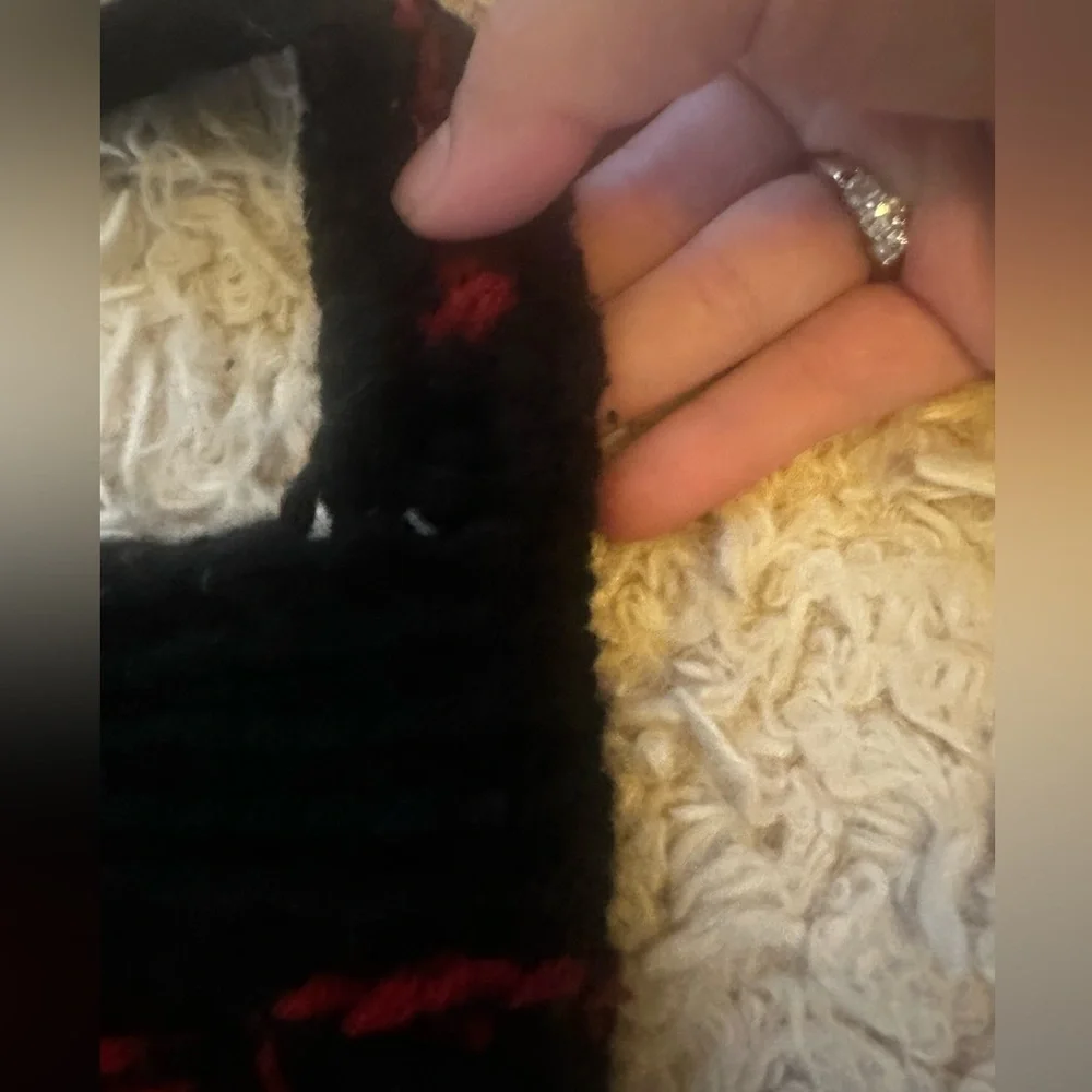 Handmade Crochet Black Crossbody Bag - Picture 3 of 13